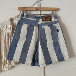 BeBop Blue and White Striped Jean Shorts